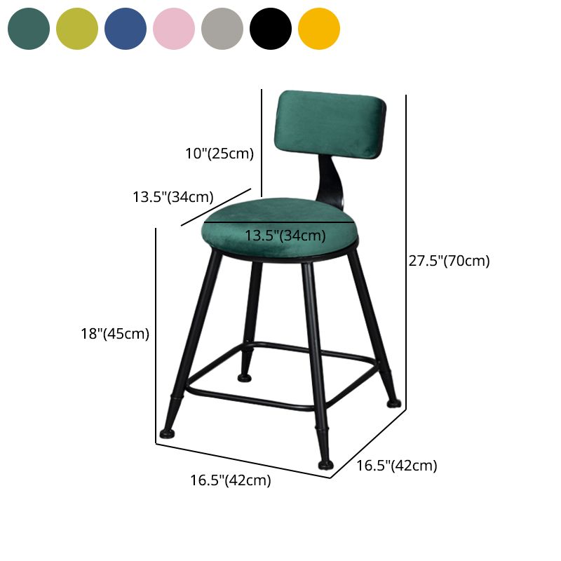 Industrial Armless Backrest Counter Stool Steel Cafe Bar Stool with Velvet Cushion Clearhalo 'Bar Furniture' 'Bar Stools' 'bar_stools' 'furn' 'furn_bar_stools' 'Furniture' 'furniture_bar_stools' 'Kitchen & Dining Furniture' 1200x1200_14eb731a-e5d4-4be6-a014-fe58c5ace056