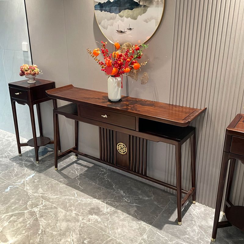 長方形の形状茶色のコンソールソファテーブルの現代コンソールテーブルウッド