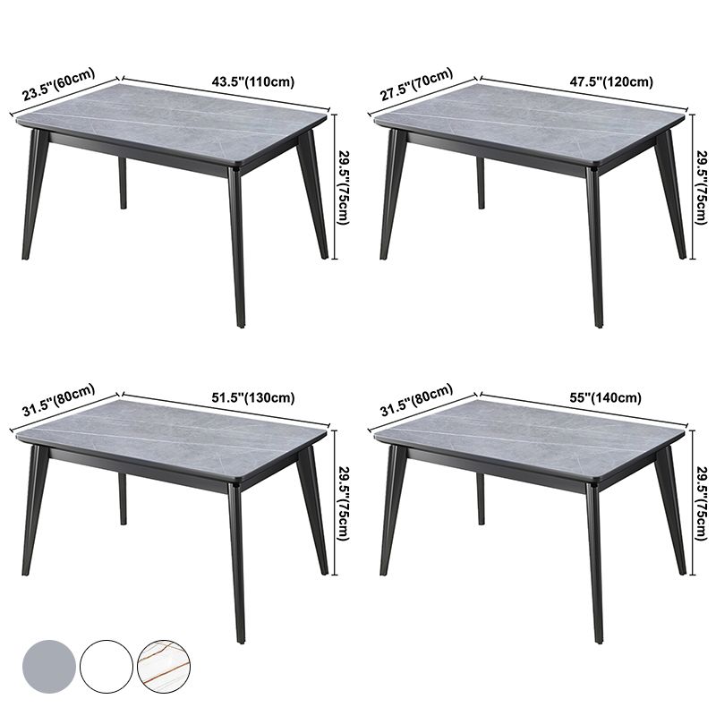 Rectangle Grey Tone Dining Table Sintered Stone Table Modern with 4 Legs Pedestal Clearhalo ' dining_table' 'Dining Tables & Seating' 'Dining Tables' 'furn' 'furn_dining_table' 'Furniture' 'furniture_dining_table' 'Kitchen & Dining Furniture' 'kitchen&dining_furn' 'kitchen' 'kitchen_dining_table' 1200x1200_14ec04f8-395a-4339-bf7a-4cd949ecfaa2