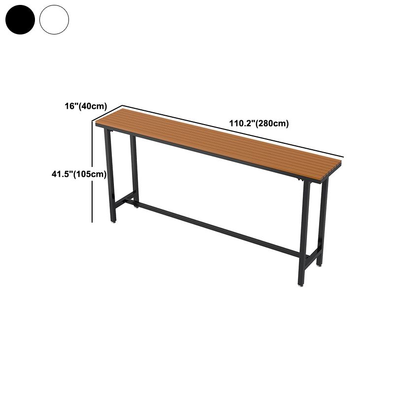 Wood Top Bar Dining Table Industrial Bar Dining Table with Trestle Base