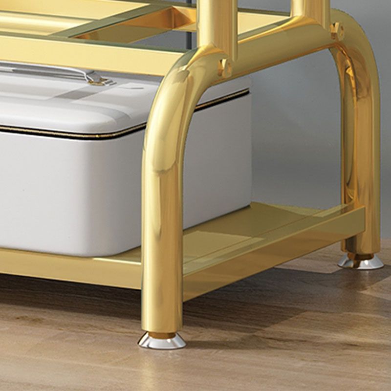 Hall Tree Metal moderne 2 crochets sans cintre de manteau en détresse avec étagères de rangement