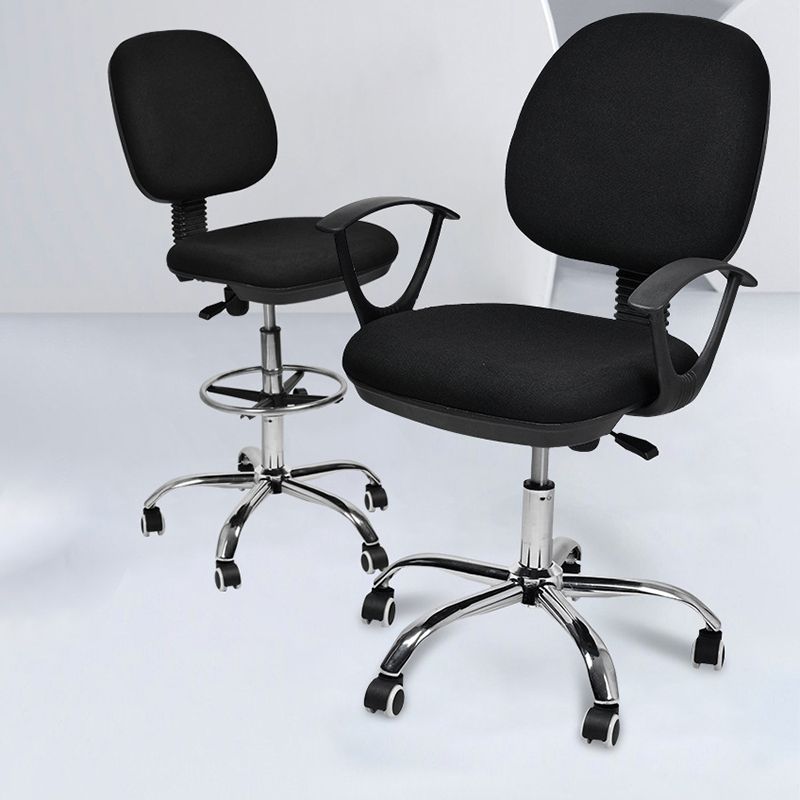 Contemporary Swivel Chair Microfiber Black Task Office Chair Clearhalo 'furn' 'furn_office_chair' 'Furniture' 'Office Chairs' 'Office Furniture' 'office_chair' 1200x1200_14ed8966-b4d8-4ae5-83cf-490ba79e64ea