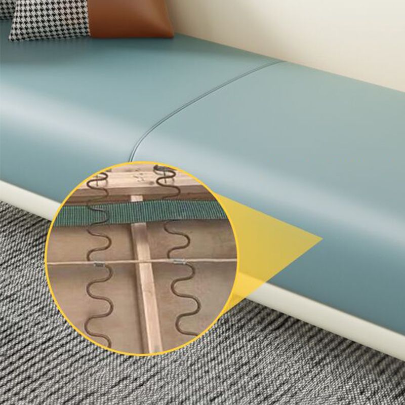 Modern Faux Leather Standard Sofa Tuxedo Arm for Living Room