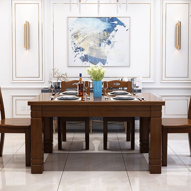 Vaste houten eettafel 4 benen eetkamer tafel voor keuken