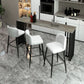 Industrial Style Bar Table Stone Top Bistro Table with Black Base Clearhalo 'Bar Furniture' 'Bar Tables' 'bar_tables' 'furn' 'furn_bar_tables' 'Furniture' 'Kitchen & Dining Furniture' 1200x1200_14ee4cba-99bd-4062-bb64-dd92dca09465