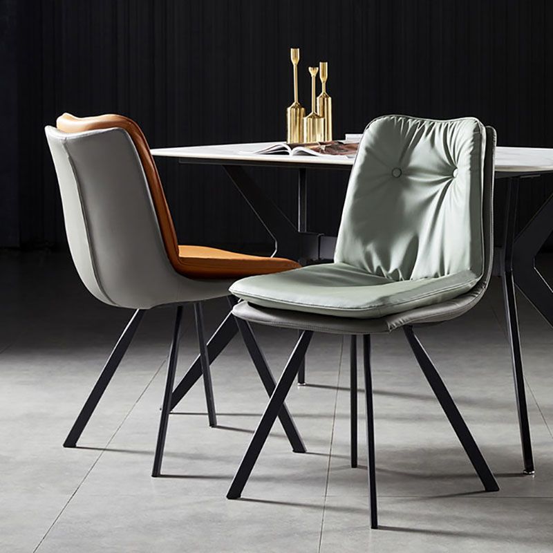 Minimalist Design Armless Solid Back Side Chairs Leather Dining Chairs Clearhalo ' kitchen&dining_furn' 'Dining Chairs' 'Dining Tables & Seating' 'dining_chair' 'furn' 'furn_dining_chair' 'Furniture' 'furniture_dining_chair' 'Kitchen & Dining Furniture' 'kitchen' 1200x1200_14ef59b0-ba72-4a4c-b999-bacb77b9e989