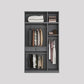 Contemporary Grey Storage Cabinet with Garment Rod Hinged Door Cabinet for Bedroom Clearhalo 'Armoires & Wardrobes' 'armoires_wardrobes' 'Bedroom Furniture' 'furn' 'furn_armoires_wardrobes' 'Furniture' 1200x1200_14f0a729-16d9-478f-a840-dd1ac0fbacd6