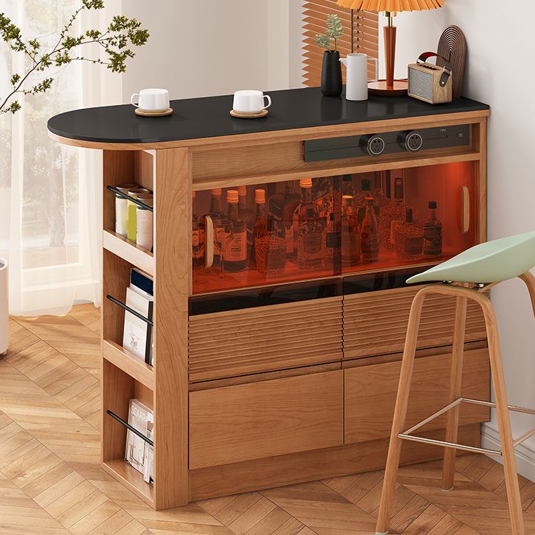 Stone Top Bar Stool Table Nordic Style Pub Table with LED Light Clearhalo 'Bar Furniture' 'Bar Tables' 'bar_tables' 'furn' 'furn_bar_tables' 'Furniture' 'Kitchen & Dining Furniture' 1200x1200_14f0da8b-e330-4b60-8ffa-457f00da504f