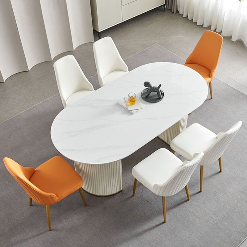 Scandinavian Style Solid Back Armless Dining Chair Upholstered Dining Side Chair Clearhalo ' kitchen&dining_furn' 'Dining Chairs' 'Dining Tables & Seating' 'dining_chair' 'furn' 'furn_dining_chair' 'Furniture' 'furniture_dining_chair' 'Kitchen & Dining Furniture' 'kitchen' 1200x1200_14f1183e-1538-4b7d-8445-08db03b91e62