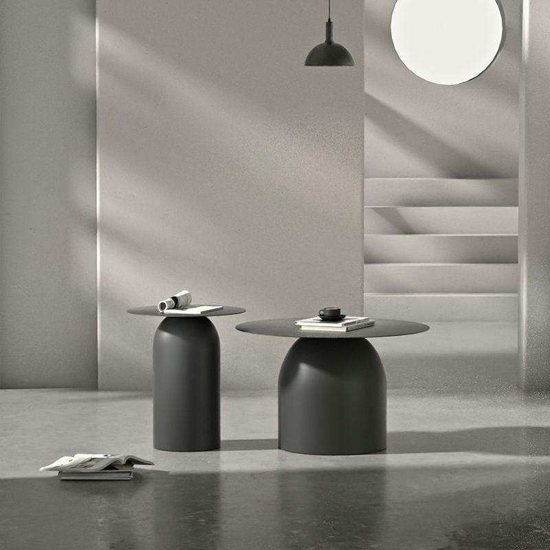 Mid-Century Modern Metal Coffee Table Round 1/2 Cocktail Table Clearhalo 'Coffee & Accent Tables' 'Coffee Tables' 'coffee_tables' 'furn' 'furn_coffee_tables' 'Furniture' 'Living Room Furniture' 1200x1200_14f14ad2-3f92-45c2-93fa-e189a1357d06