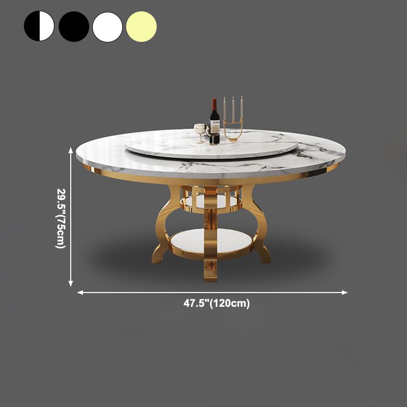 Luxury Style Marble Dining Table Single Pedestal Base Round Table for Home Clearhalo ' dining_table' 'Dining Tables & Seating' 'Dining Tables' 'furn' 'furn_dining_table' 'Furniture' 'furniture_dining_table' 'Kitchen & Dining Furniture' 'kitchen&dining_furn' 'kitchen' 'kitchen_dining_table' 1200x1200_14f246d9-37ef-4692-b236-0e0cf0cb9e7b