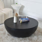 Modern Concrete Black Cocktail Table Round Coffee Table - White Clearhalo 'Coffee & Accent Tables' 'Coffee Tables' 'coffee_tables' 'furn' 'furn_coffee_tables' 'Furniture' 'Living Room Furniture' 1200x1200_14f28929-aa9b-4b6d-a989-2d8cb0dc711e
