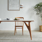 Table à manger rectangulaire avec cadre en bois massif et 4 pieds