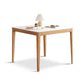 Modern Square White Stone Tabletop Dining Table with 4 Oak Legs Clearhalo 'Dining Tables & Seating' 'Dining Tables' 'dining_table' 'furn' 'furn_dining_table' 'Furniture' 'Kitchen & Dining Furniture' 1200x1200_14f31dcd-c051-4ae3-94ea-36049ab3de7d