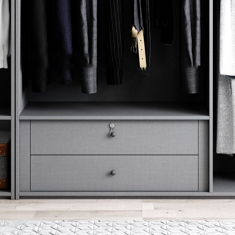 Armadio in legno ingegnerizzato Armadio moderno in stile morbido armadio a porte chiuse in grigio