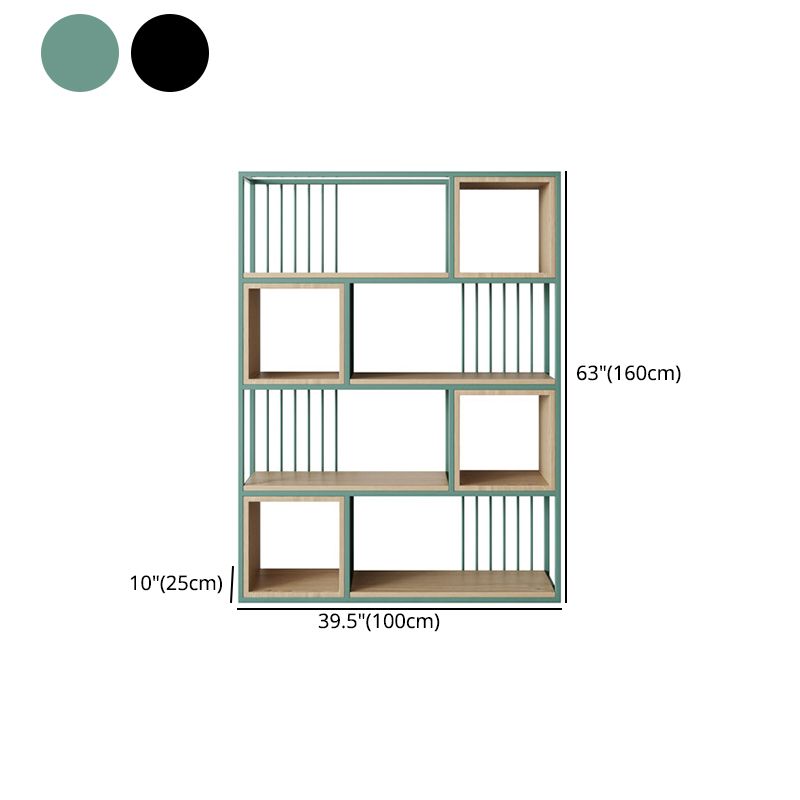 Modern Living Room Etagere Bookshelf Metal Frame Solid Wood Shelf Bookcase Clearhalo 'Bookcases' 'furn' 'furn_bookcases' 'Furniture' 'furniture_bookcases' 'Office Furniture' 1200x1200_14f3b687-abb3-4e9b-bc88-e5f4030d4b72
