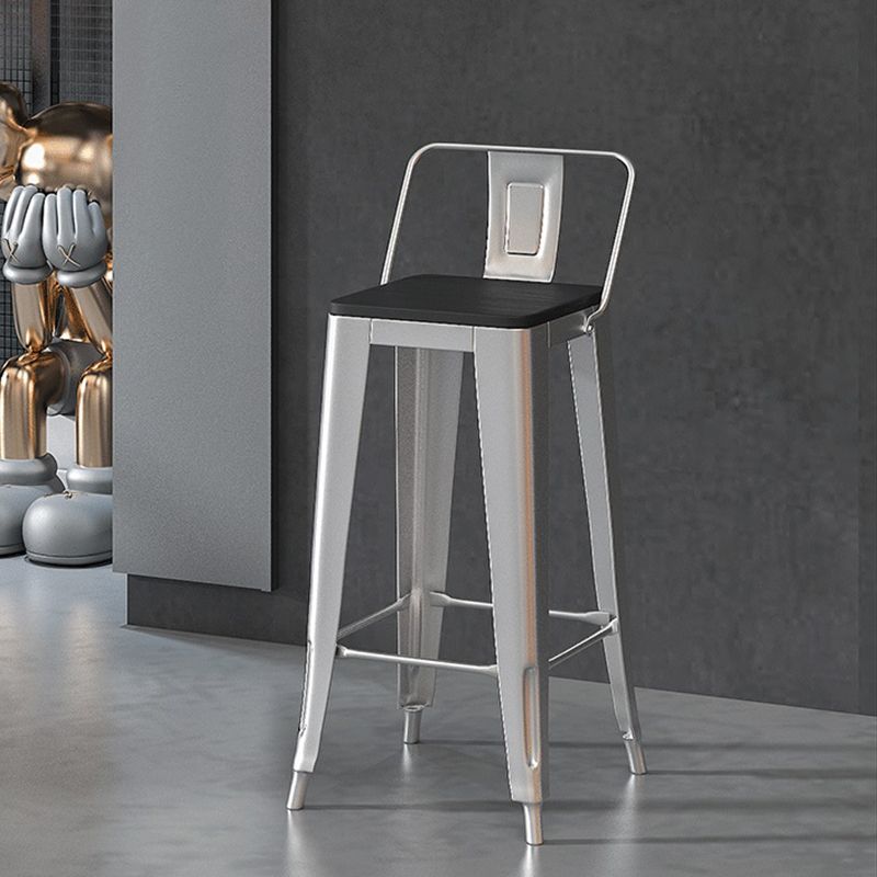 Industrial Silver Counter Stools Iron Wooden Bar Stools with Square Seat Clearhalo 'Bar Furniture' 'Bar Stools' 'bar_stools' 'furn' 'furn_bar_stools' 'furniture_bar_stools' 'Kitchen & Dining Furniture' 'kitchen&dining_furn' 'kitchen' 'kitchen_furn' Furniture' 1200x1200_14f3d179-21e3-400f-bc03-6575b4af2454