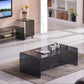Modern Rectangle Glass Coffee Table Sled Base Cocktail Table