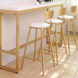 Nordic Armless Backrest Counter Stool Iron Dining Room Bar Stool with Pedal