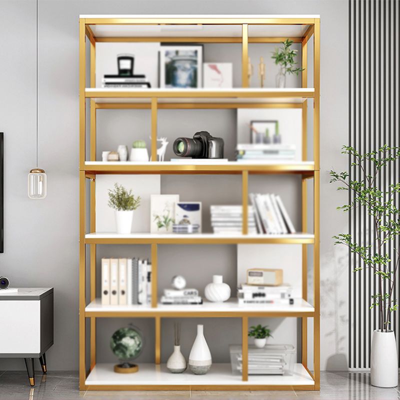 Industrial Metal Etagere Bookcase Open Back Bookshelf for Home Office Clearhalo 'Bookcases' 'Furniture' 'furniture_bookcases' 'kitchen' 'kitchen_bookcases' 'Living Room Furniture' 'Office Furniture' 1200x1200_14f6352a-983a-49a9-b546-9dec69a88160