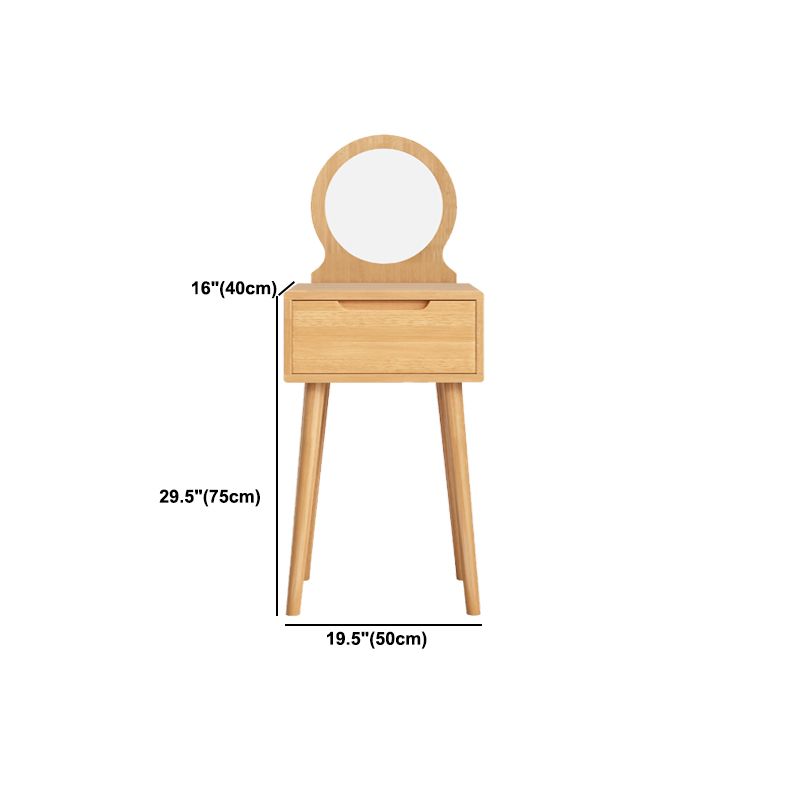 Scandinavisch massief houten dressoir 1-lading ijdelheid tafel met ontlasting en spiegel