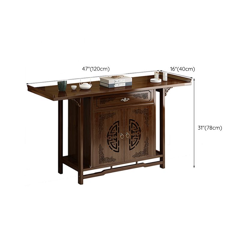 Mid-Century Modern Console Table Storage Solid Wood Console Sofa Table