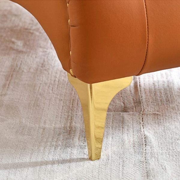 Glam Chaise Lounge Leather Chaise Lounge Sofa Metal Leg for Bedroom Clearhalo 'Chairs & Seating' 'Chaise Lounge' 'chaise_lounge' 'furn' 'furn_chaise_lounge' 'Furniture' 'Living Room Furniture' 1200x1200_14f75ab8-2165-40e7-8ad8-d49478f04b35
