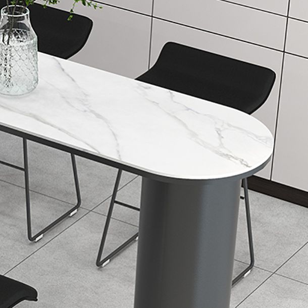 Minimalism Bar Table 42-inch Height Stone Top and Metal Base Bistro Table Clearhalo 'Bar Furniture' 'Bar Tables' 'bar_tables' 'furn' 'furn_bar_tables' 'Furniture' 'furniture_bar_tables' 'Kitchen & Dining Furniture' 1200x1200_14f9e279-1a71-482b-83ef-07671ea5f612
