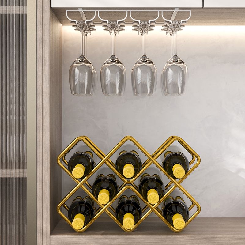 Modern Wine Bottle & Glass Rack Metal Wine Holder for Kitchen Clearhalo 'furn' 'furn_wine_racks' 'Furniture' 'Kitchen & Dining Furniture' 'Wine Racks' 'wine_racks' 1200x1200_14fba274-9d4b-4365-877f-193897ce4332