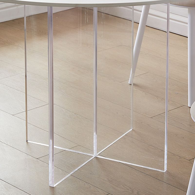 Contemporary White Stone Table Round Dining Table for Kitchen Clearhalo 'Dining Tables & Seating' 'Dining Tables' 'dining_table' 'furn' 'furn_dining_table' 'Furniture' 'Kitchen & Dining Furniture' 1200x1200_14fc819f-6fd2-49b2-a974-c9aa9ebfa5bc