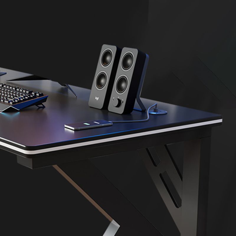 Escritorio de escritorio de oficina de madera contemporánea escritorio de computadora con base de metal