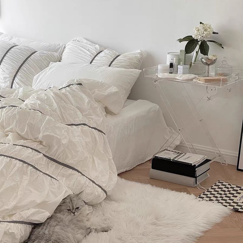 23,62 "tavolo da gambe a croce alta tavola acrilica accento laterale per soggiorno