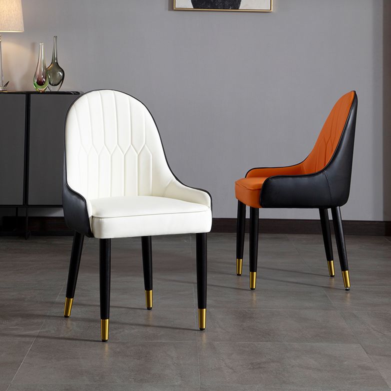 Faux Leather Armless Dining Chairs Glam Dining Side Chair for Home Clearhalo 'Dining Chairs' 'Dining Tables & Seating' 'dining_chair' 'furn' 'furn_dining_chair' 'Furniture' 'Kitchen & Dining Furniture' 1200x1200_150b56dc-d116-4d2c-a2e9-f6ee8a4e8c91