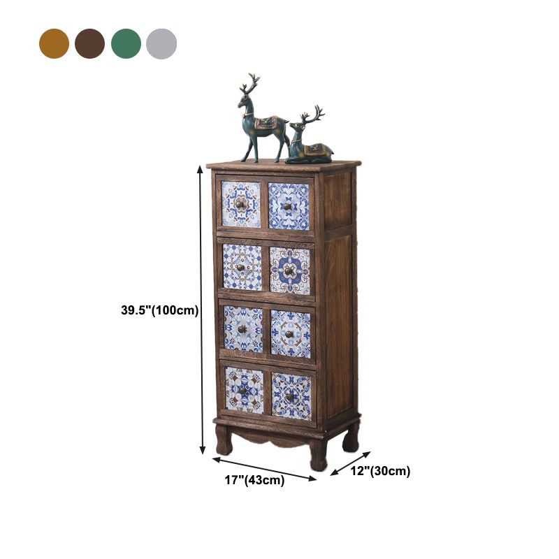 Commode de chambre à coucher poitrine de rangement en bois massif de style traditionnel avec tiroirs multiples