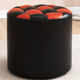 Mid-Century Modern Pouf Ottoman Faux Leather Tufted Square Pattern Round Ottoman Clearhalo 'furn' 'furn_ottomans_poufs' 'Furniture' 'Living Room Furniture' 'Ottomans & Poufs' 'ottomans_poufs' 1200x1200_150c8f21-9ea0-41a0-ba61-88122986d06a