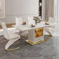 Traditional Luxury Dining Table White Rectangle Sintered Stone Table Clearhalo ' dining_table' 'Dining Tables & Seating' 'Dining Tables' 'furn' 'furn_dining_table' 'Furniture' 'furniture_dining_table' 'Kitchen & Dining Furniture' 'kitchen&dining_furn' 'kitchen' 'kitchen_dining_table' 1200x1200_150cdf97-fd9e-4c6c-a69b-9fcdb7319b56