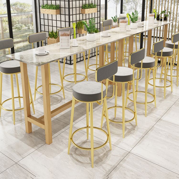 Modern Marble Counter Table with Rectangle Table Top Natural Trestle Table - 42" H Clearhalo 'Bar Furniture' 'Bar Tables' 'bar_tables' 'furn' 'furn_bar_tables' 'Furniture' 'furniture_bar_tables' 'Kitchen & Dining Furniture' 1200x1200_150d6be2-044b-4836-87d9-be93ef4bbe1d