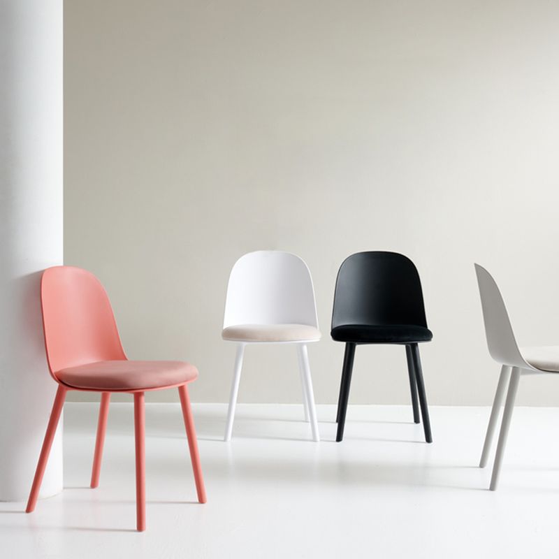 Scandinavian Plastic Armless Dining Chairs Indoor Solid Back Side Chair Clearhalo ' kitchen&dining_furn' 'Dining Chairs' 'Dining Tables & Seating' 'dining_chair' 'furn' 'furn_dining_chair' 'Furniture' 'furniture_dining_chair' 'Kitchen & Dining Furniture' 'kitchen' 1200x1200_150e076b-3bce-489e-9421-76f15bb7ae6d
