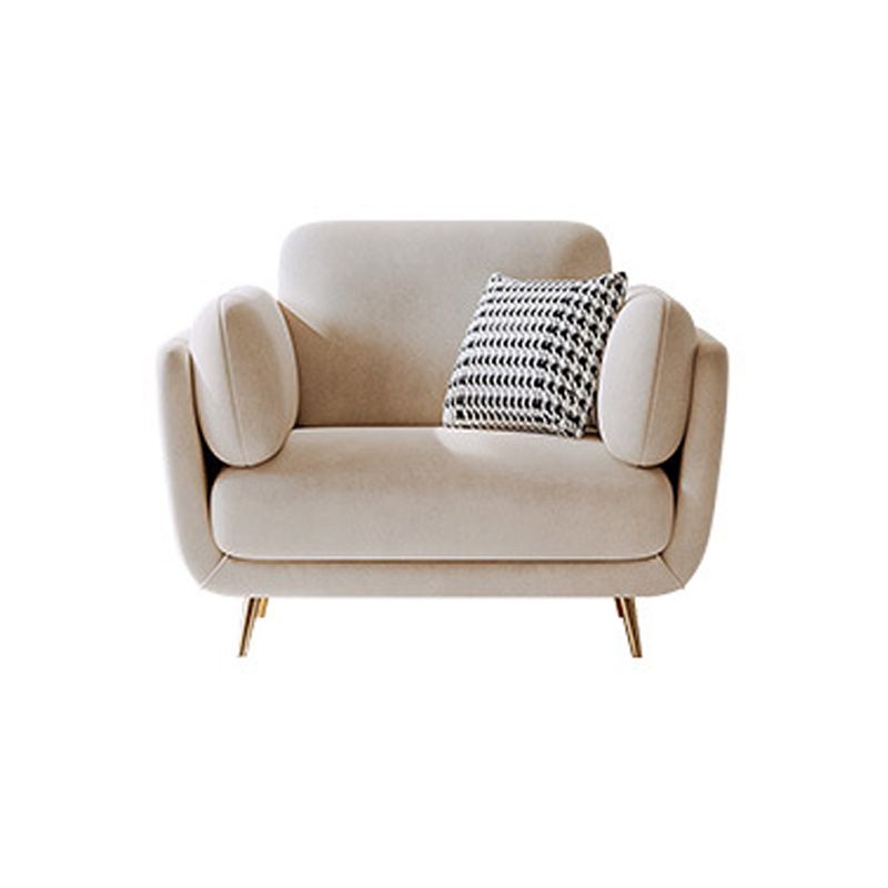 Sofá de brazo superior de almohada de terciopelo con almohada hacia atrás para sala de estar 36.22 "H