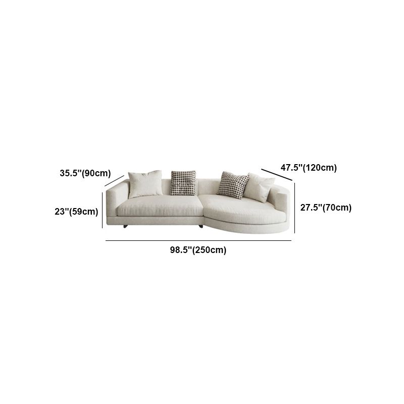 Flannelette Sectional Square Arroest Látex/Sofá blanco relleno de tapicería