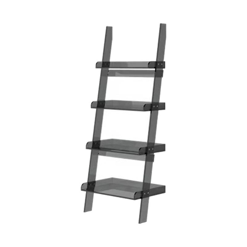 Ladder Open Back Bookshelf Acrylic Shelves Included Bookcase