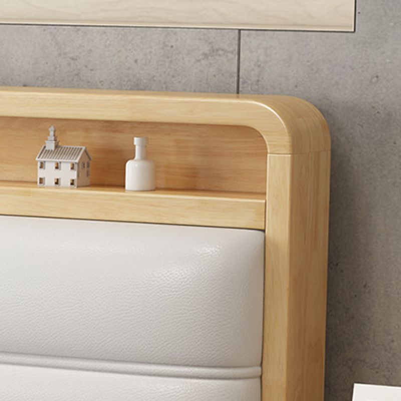 Solid Wood Platform Bed Storage Platform Bed Frame Natural and Walnut