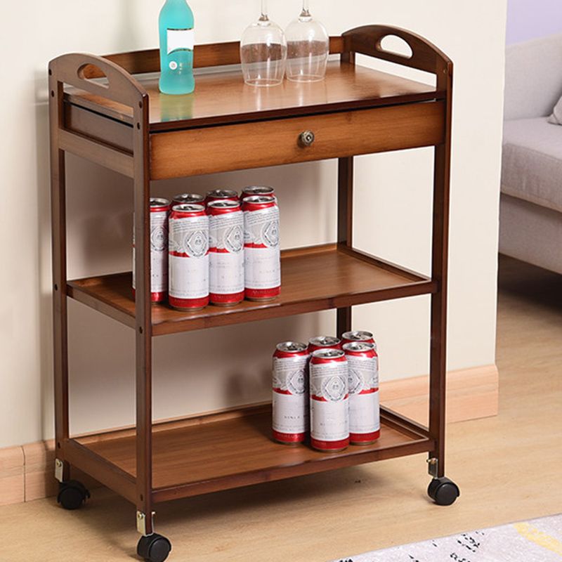 Rolling Kitchen Trolley Rectangular Bamboo Wooden Prep Table Clearhalo 'furn' 'furn_kitchen_islands_carts' 'Furniture' 'Kitchen & Dining Furniture' 'Kitchen Islands & Carts' 'kitchen_islands_carts' 1200x1200_15103329-8a99-467e-bb24-476c5e88b530