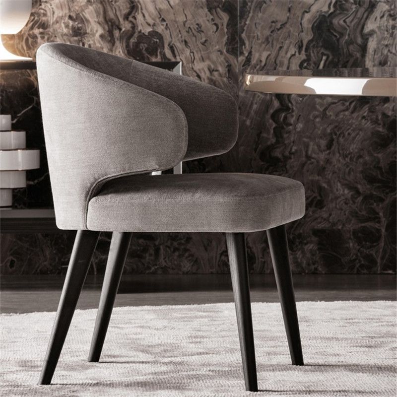 Contemporary Dining Room Solid Wood Dining Chair Wingback Arm Chair in Black Clearhalo 'Dining Chairs' 'Dining Tables & Seating' 'dining_chair' 'furn' 'furn_dining_chair' 'Furniture' 'furniture_dining_chair' 'Kitchen & Dining Furniture' 1200x1200_15105526-e811-48e9-919d-bccb0bad9ccd