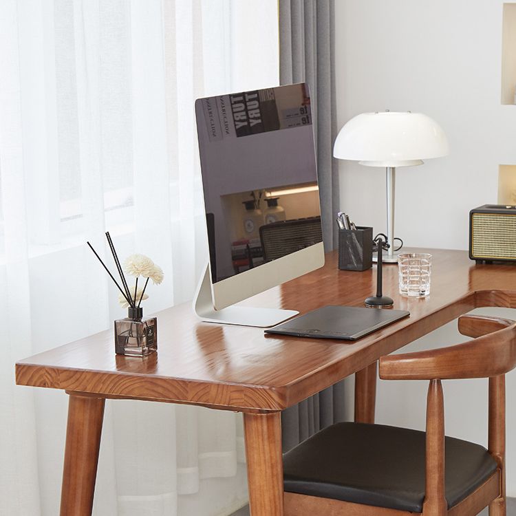 Modern Solid Wood Writing Desk Corner 29.53-inch Tall Office Desk with H-Shape Base Clearhalo 'furn' 'furn_office_desk' 'Furniture' 'Office Desks' 'Office Furniture' 'office_desk' 1200x1200_15146b97-f7d9-4a66-ae5c-ba7adce9dfbf