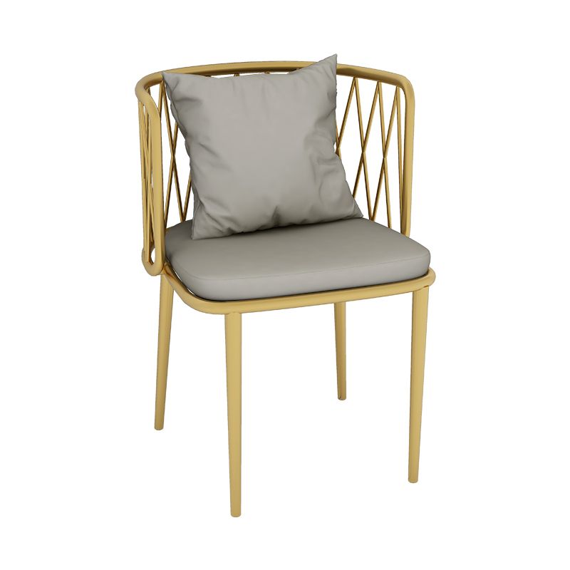 Glam Metal Dining Room Chairs Cross Back Side Chair for Restaurant Use Clearhalo ' kitchen&dining_furn' 'Dining Chairs' 'Dining Tables & Seating' 'dining_chair' 'furn' 'furn_dining_chair' 'Furniture' 'furniture_dining_chair' 'Kitchen & Dining Furniture' 'kitchen' 1200x1200_1514e59a-36da-4382-95e5-2c11bdec6e9f