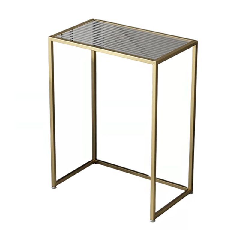 31.5" Tall Rectangular Clear Glass End Table Modern Frame Side Table