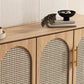 Contemporary Brown Wicker Doors Sideboard Solid Wood Buffet Table with Doors Clearhalo 'buffet_sideboard' 'Buffets & Sideboards' 'furn' 'furn_buffet_sideboard' 'Furniture' 'Kitchen & Dining Furniture' 1200x1200_1517b2f8-47f8-4bc2-8ec8-7dfe7375af66