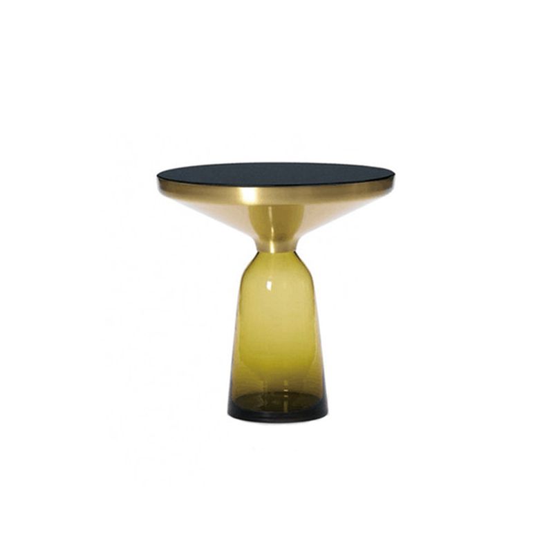 Contemporary Grey/Blue/Yellow/green/Purple Tempered Glass Round End Table Clearhalo 'Coffee & Accent Tables' 'End & Side Tables' 'end_side_table' 'end_side_tables' 'furn' 'furn_end_side_tables' 'Furniture' 'furniture_end_side_table' 'Living Room Furniture' 1200x1200_1518ac3e-68e2-4beb-98e7-5324efac49f6