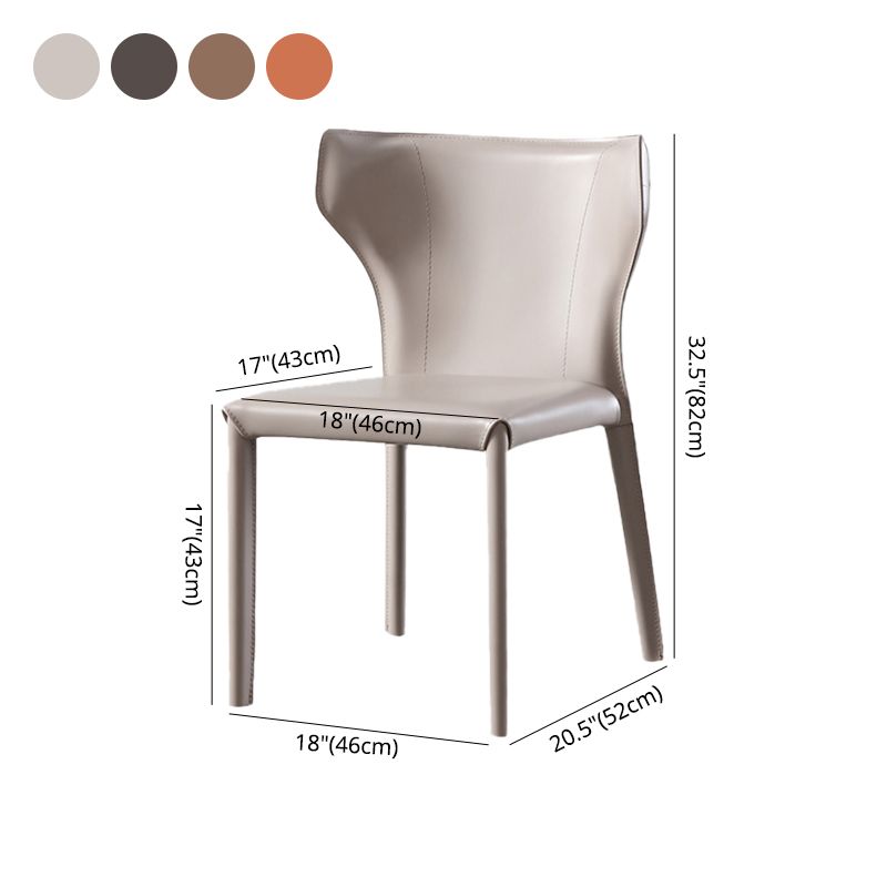 Contemporary Metal Dining Armless Chair Leather Dining Chairs for Home Use Clearhalo ' kitchen&dining_furn' 'Dining Chairs' 'Dining Tables & Seating' 'dining_chair' 'furn' 'furn_dining_chair' 'Furniture' 'furniture_dining_chair' 'Kitchen & Dining Furniture' 'kitchen' 1200x1200_1518f0a0-984d-46f6-b21e-e7a213946241